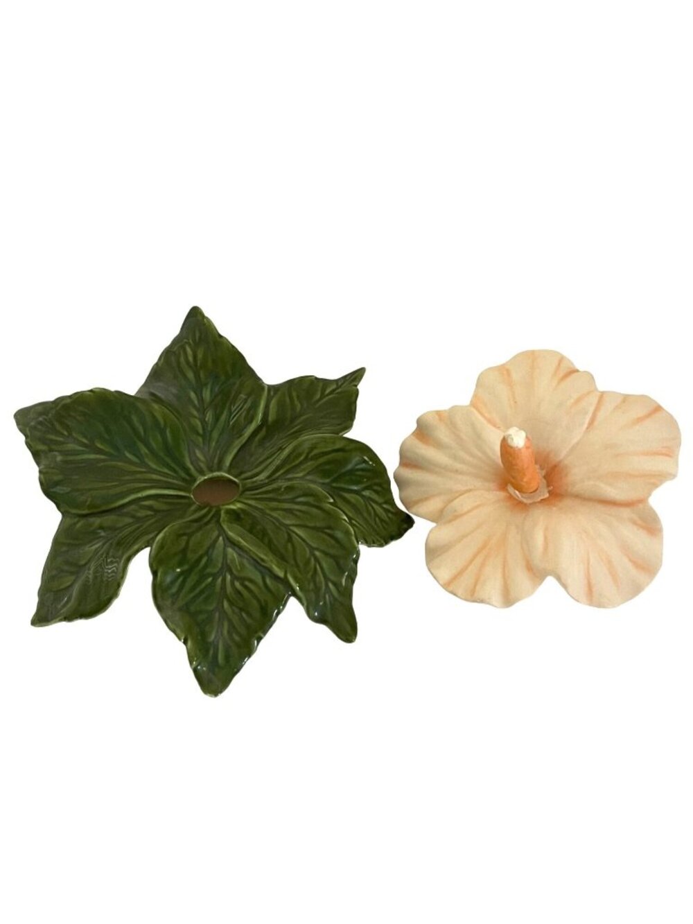 Vintage Jamar Mallory 1970s Hibiscus Ceramic Flower Hawaiian Tropical Retro Tiki - Picture 2 of 10
